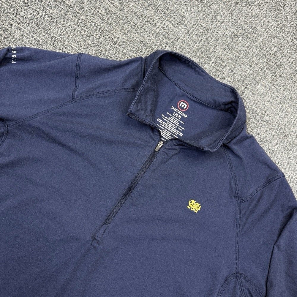 Travis‎ Mathew 1/4 Zip Pullover Mens Large Blue Performance Golf Athleisure